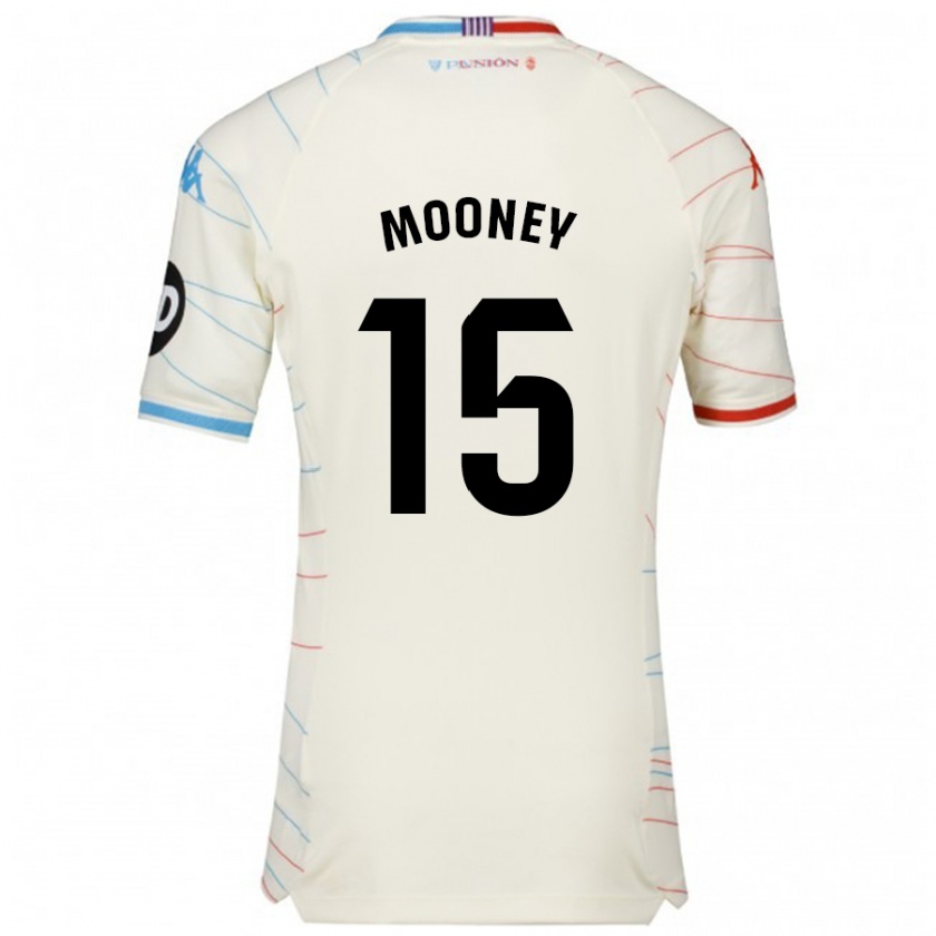 Kandiny Hombre Camiseta Fionn Mooney #15 Blanco Rojo Azul 2ª Equipación 2024/25 La Camisa México