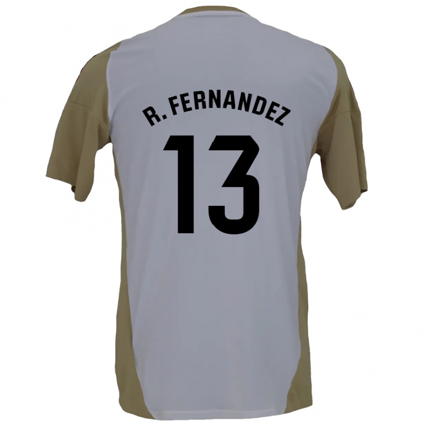 Kandiny Uomo Maglia Raúl Fernández #13 Marrone Bianco Kit Gara Away 2024/25 Maglietta