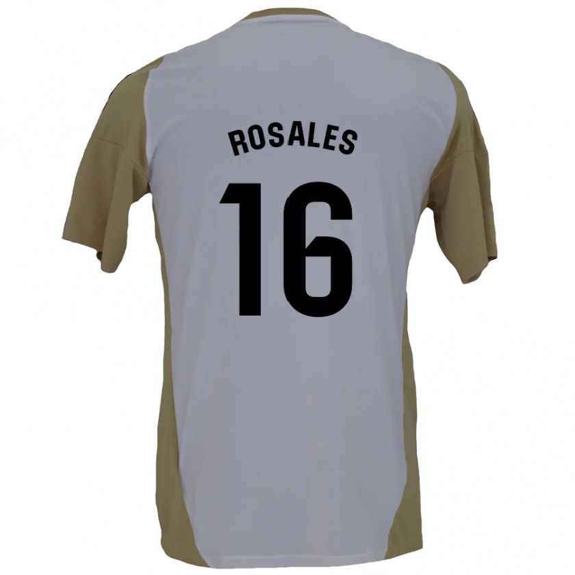 Kandiny Heren Diego Rosales #16 Bruin Wit Uitshirt Uittenue 2024/25 T-Shirt België