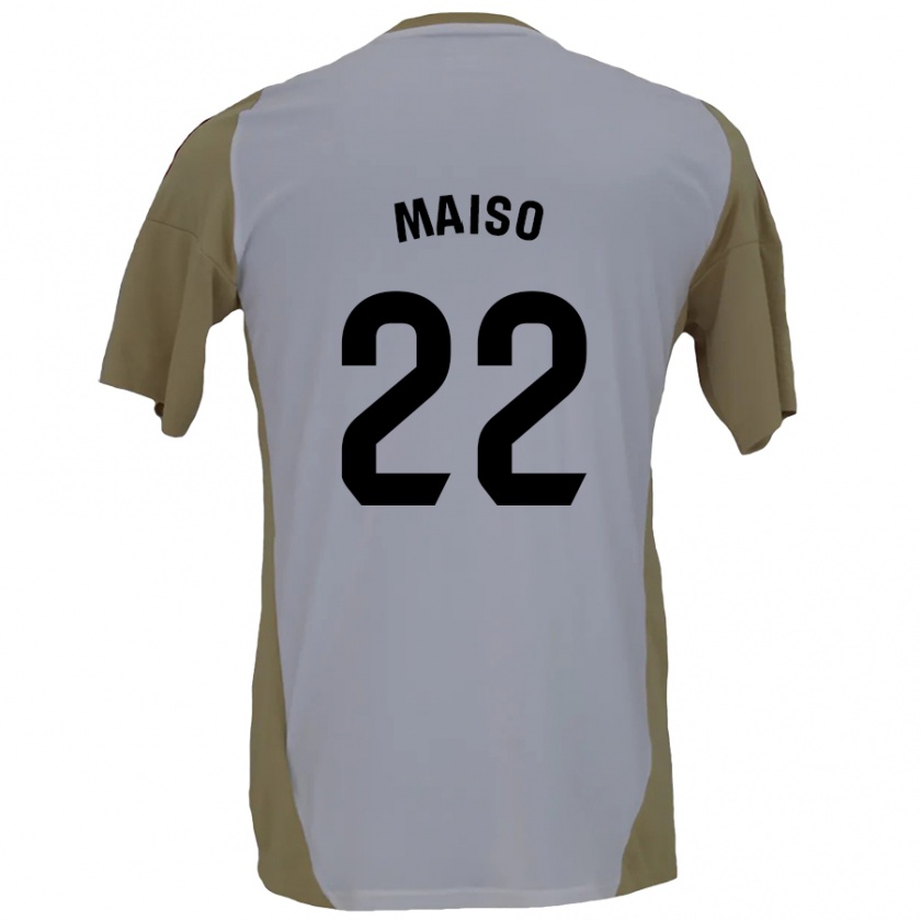 Kandiny Heren Álvaro Maiso #22 Bruin Wit Uitshirt Uittenue 2024/25 T-Shirt