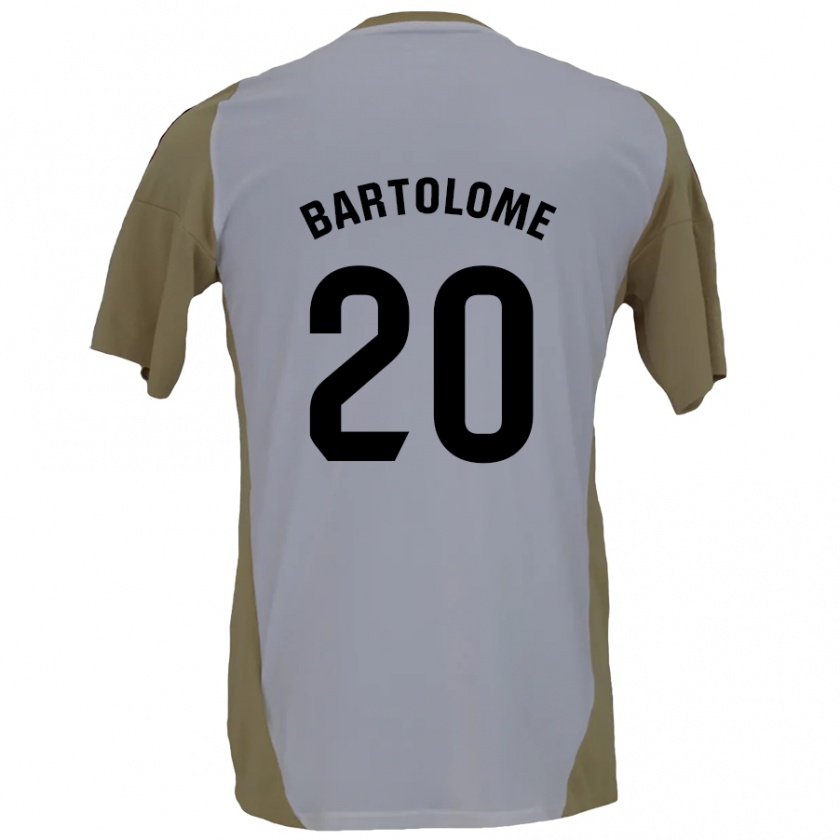 Kandiny Heren Diego Bartolomé #20 Bruin Wit Uitshirt Uittenue 2024/25 T-Shirt België