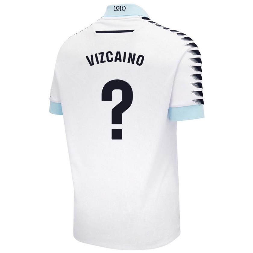 Kandiny Uomo Maglia Nacho Vizcaíno #0 Bianco Blu Kit Gara Away 2024/25 Maglietta