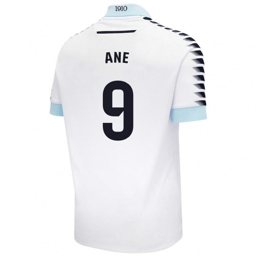 Kandiny Uomo Maglia Ane López De Heredia Alcelay #9 Bianco Blu Kit Gara Away 2024/25 Maglietta