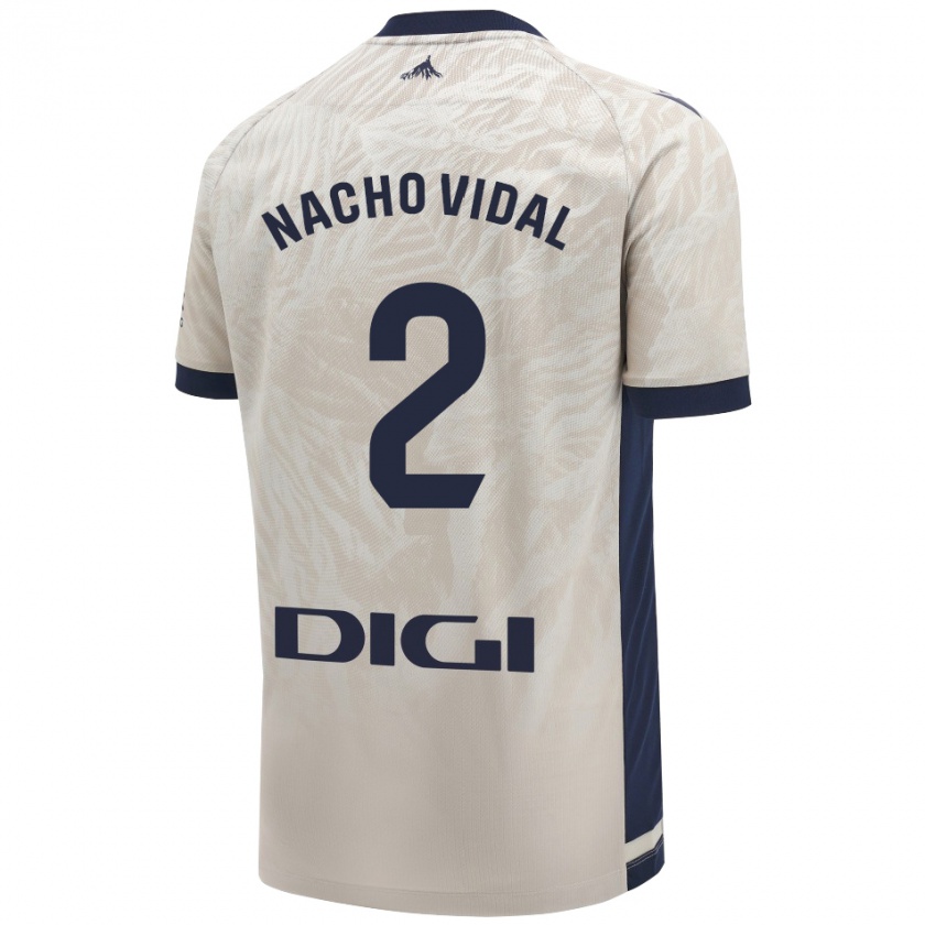 Kandiny Uomo Maglia Nacho Vidal #2 Grigio Chiaro Kit Gara Away 2024/25 Maglietta