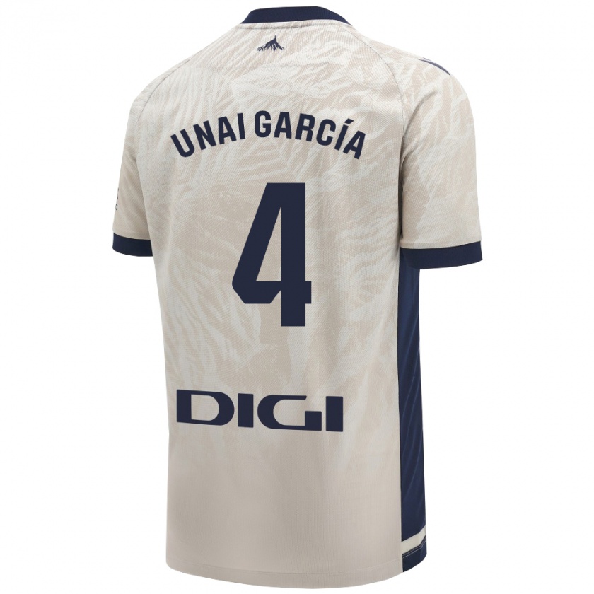 Kandiny Heren Unai García #4 Lichtgrijs Uitshirt Uittenue 2024/25 T-Shirt