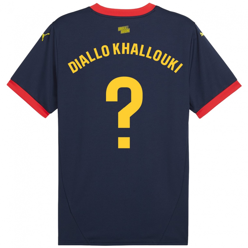 Kandiny Hombre Camiseta Siaka Diallo Khallouki #0 Azul Marino Rojo 2ª Equipación 2024/25 La Camisa