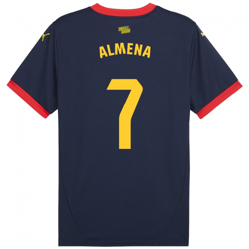 Kandiny Hombre Camiseta Iker Almena #7 Azul Marino Rojo 2ª Equipación 2024/25 La Camisa