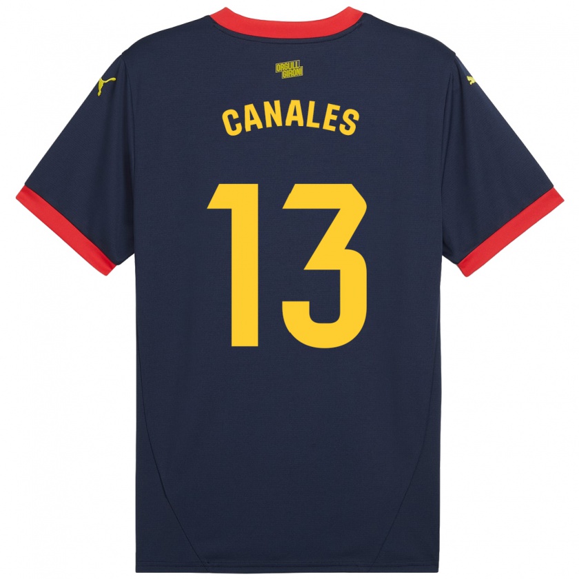 Kandiny Hombre Camiseta Juanvi Canales #13 Azul Marino Rojo 2ª Equipación 2024/25 La Camisa