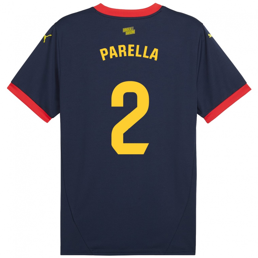 Kandiny Hombre Camiseta Virginia Parella #2 Azul Marino Rojo 2ª Equipación 2024/25 La Camisa