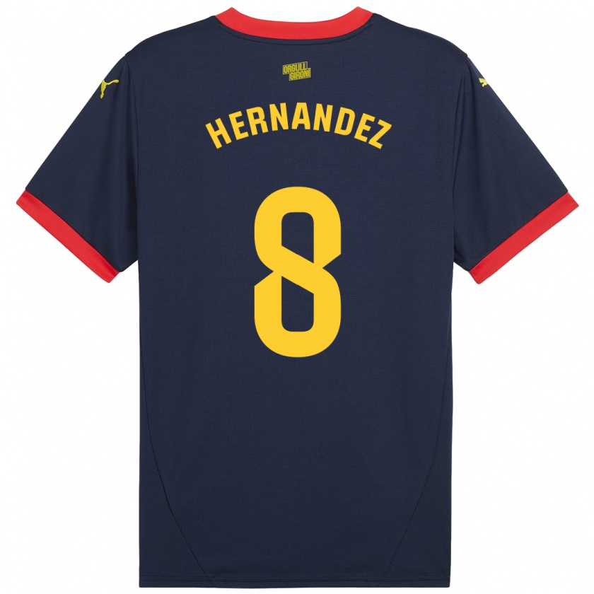 Kandiny Uomo Maglia Sofia Hernández #8 Rosso Navy Kit Gara Away 2024/25 Maglietta