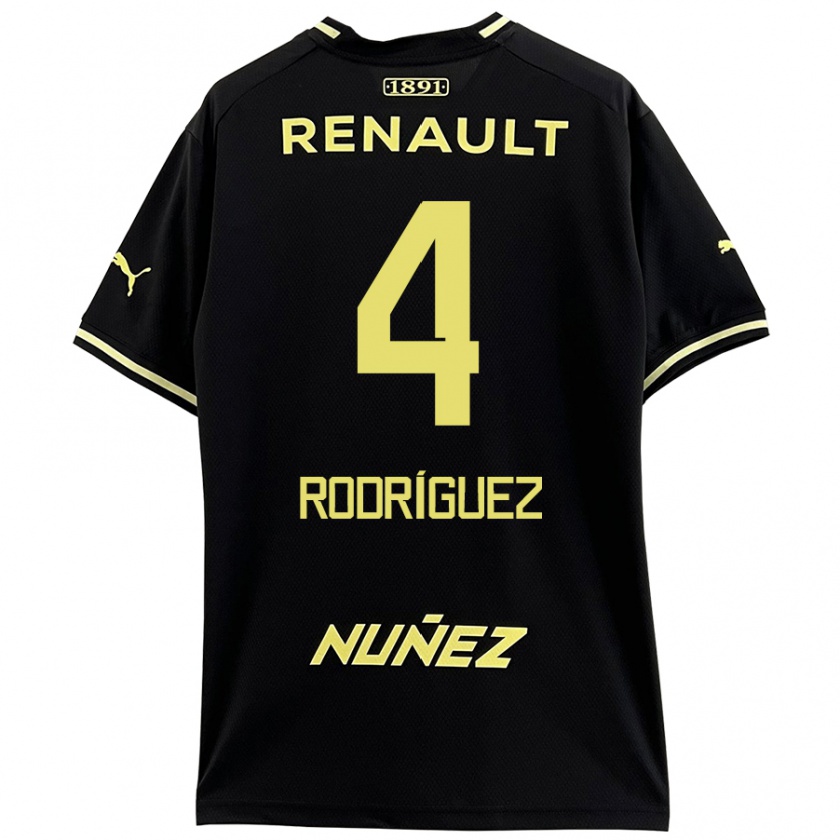 Kandiny Hombre Camiseta Guzmán Rodríguez #4 Negro Amarillo 2ª Equipación 2024/25 La Camisa