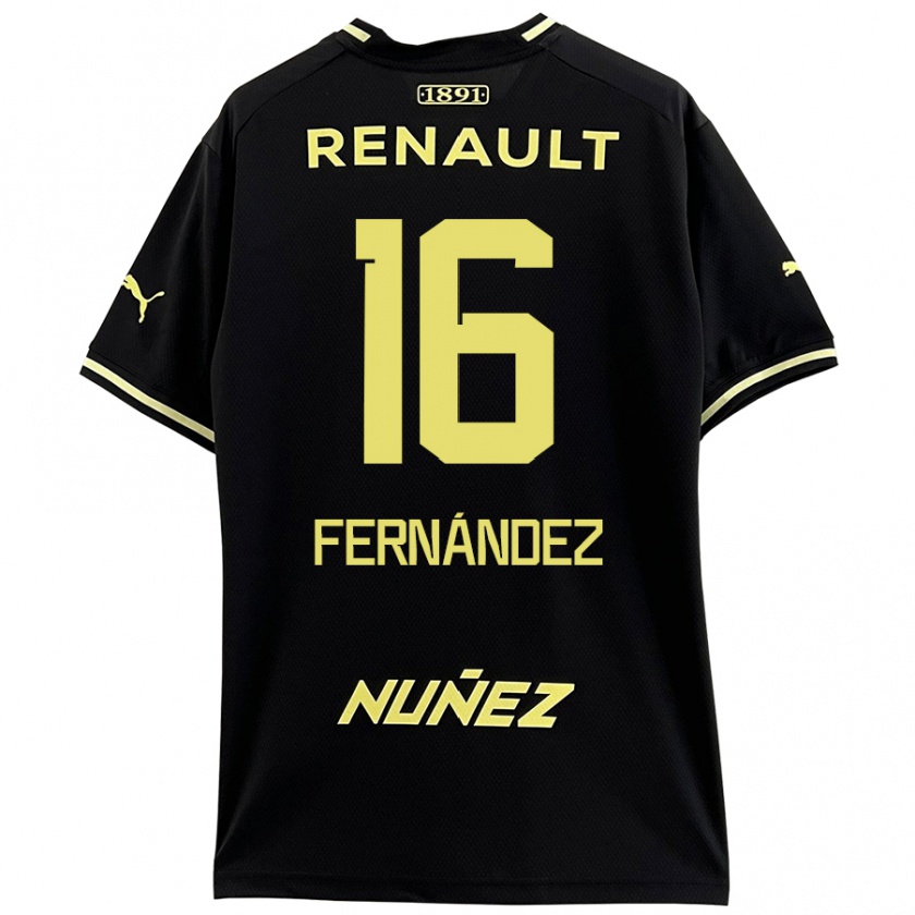 Kandiny Hombre Camiseta Adrián Fernández #16 Negro Amarillo 2ª Equipación 2024/25 La Camisa México