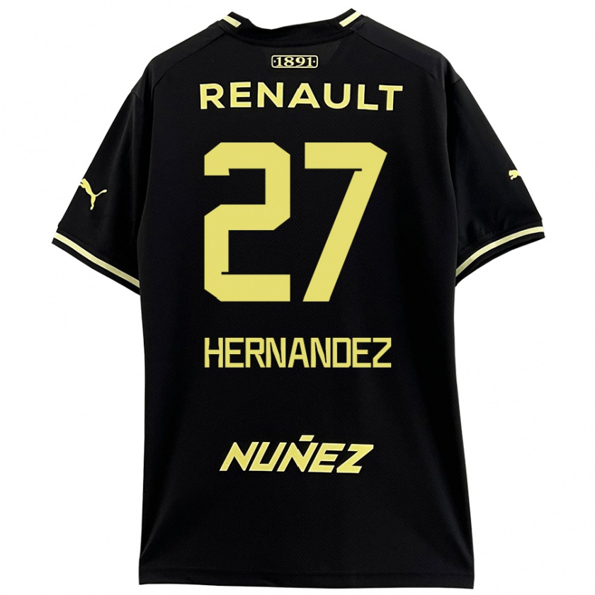 Kandiny Heren Lucas Hernández #27 Zwart Geel Uitshirt Uittenue 2024/25 T-Shirt België