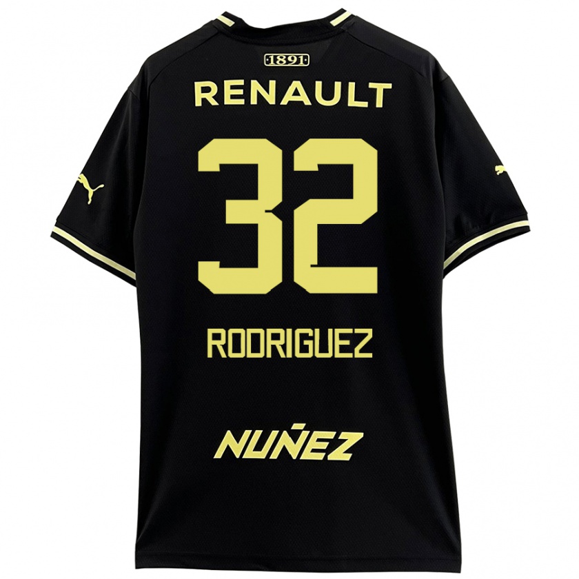 Kandiny Hombre Camiseta Randall Rodríguez #32 Negro Amarillo 2ª Equipación 2024/25 La Camisa