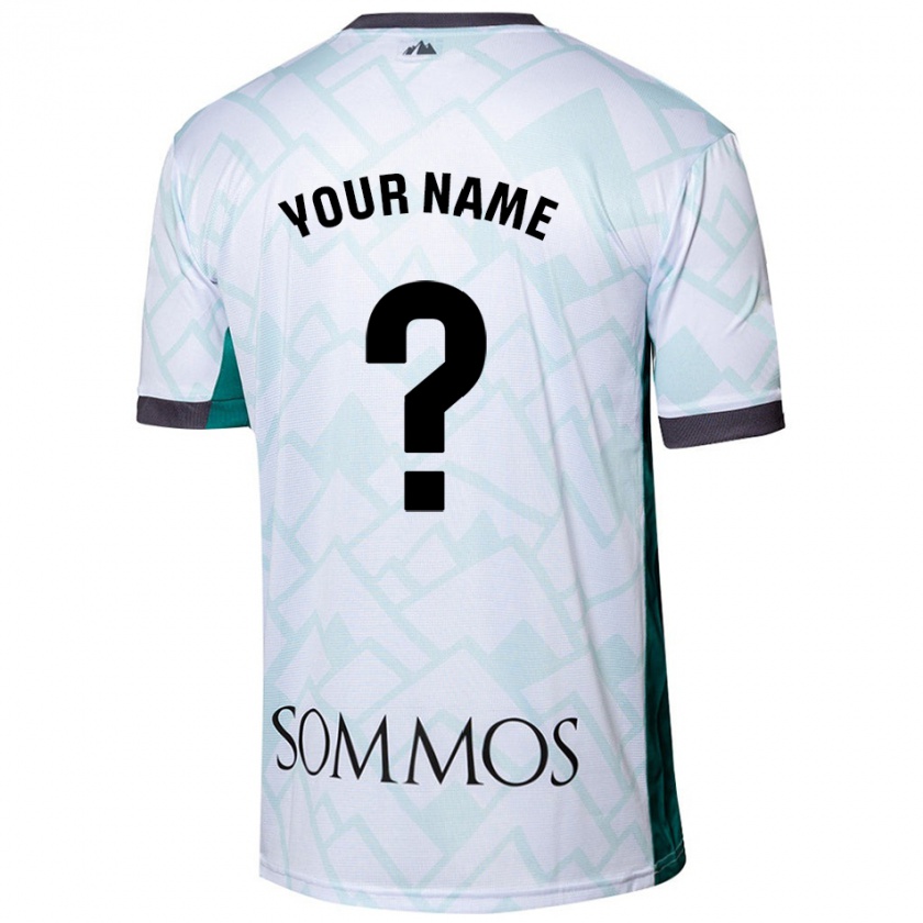 Kandiny Uomo Maglia Il Tuo Nome #0 Bianco Verde Kit Gara Away 2024/25 Maglietta