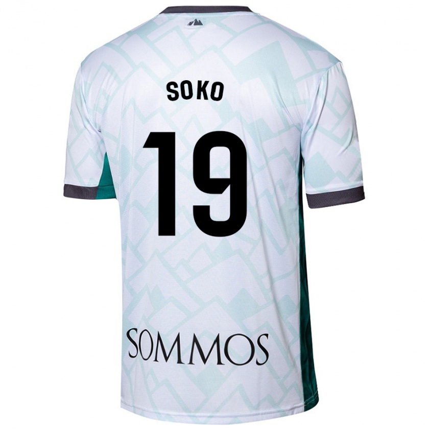 Kandiny Hombre Camiseta Patrick Soko #19 Blanco Verde 2ª Equipación 2024/25 La Camisa