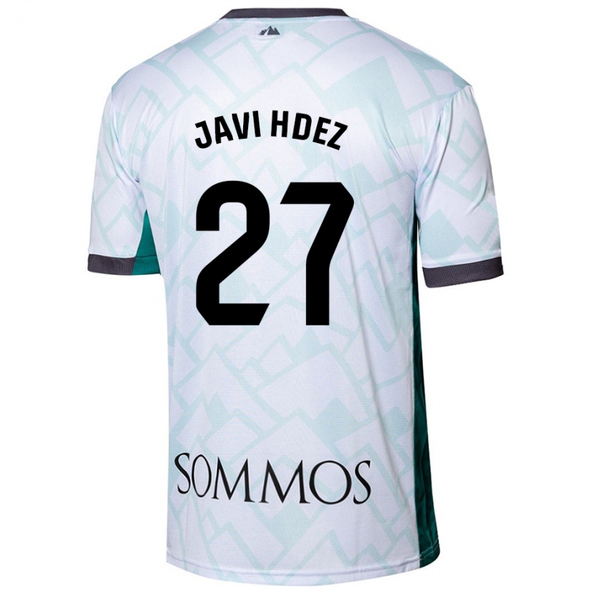 Kandiny Hombre Camiseta Javi Hernández #27 Blanco Verde 2ª Equipación 2024/25 La Camisa