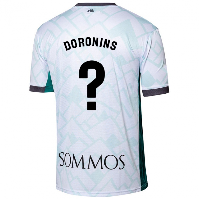 Kandiny Hombre Camiseta Nikita Doronins #0 Blanco Verde 2ª Equipación 2024/25 La Camisa