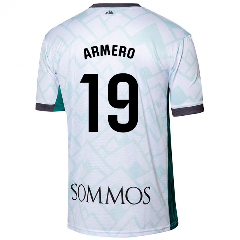 Kandiny Uomo Maglia Sergi Armero #19 Bianco Verde Kit Gara Away 2024/25 Maglietta