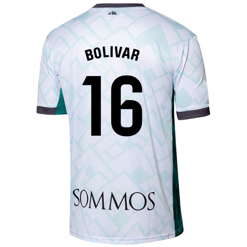 Kandiny Uomo Maglia Jovanny Bolívar #16 Bianco Verde Kit Gara Away 2024/25 Maglietta