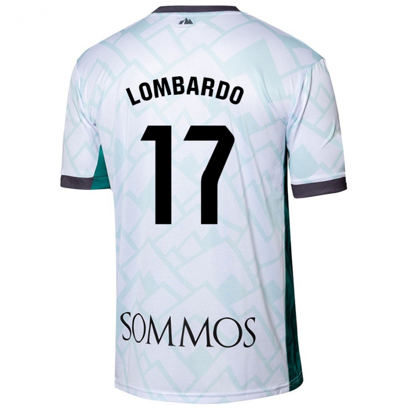 Kandiny Uomo Maglia Enzo Lombardo #17 Bianco Verde Kit Gara Away 2024/25 Maglietta