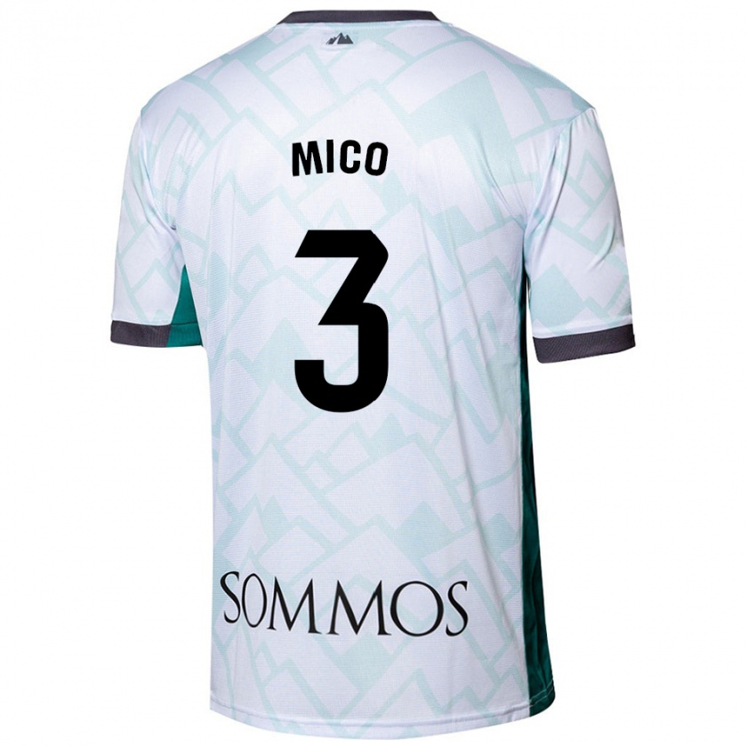 Kandiny Uomo Maglia Sara Micó #3 Bianco Verde Kit Gara Away 2024/25 Maglietta