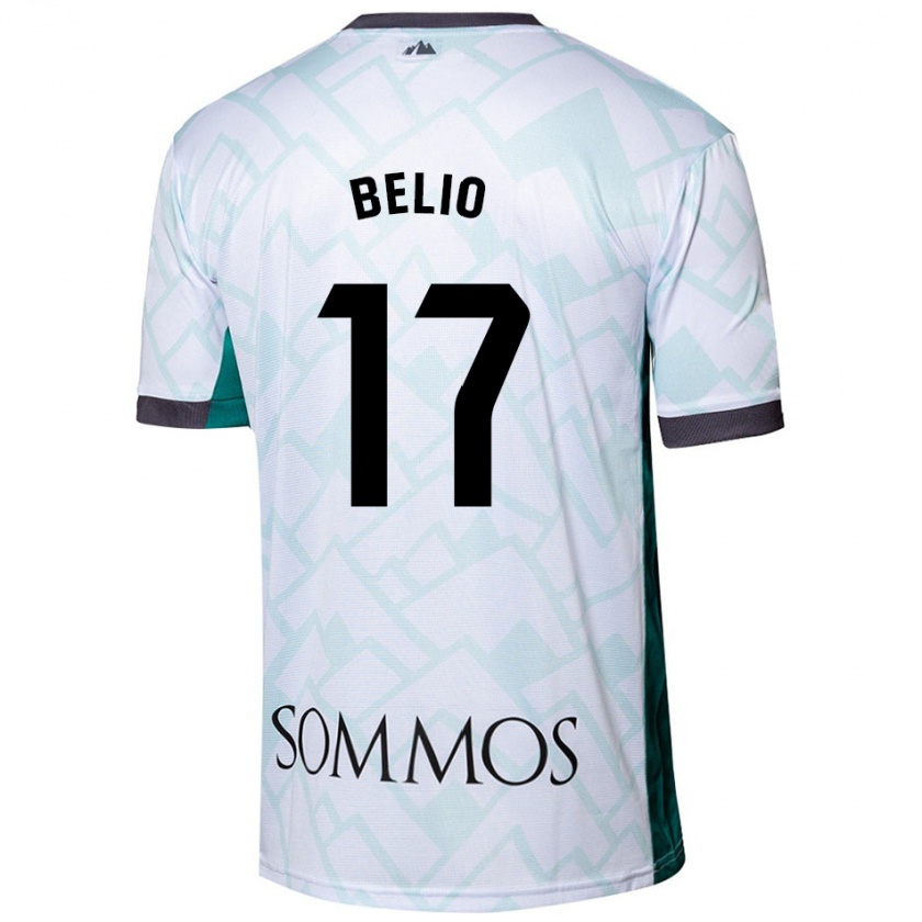 Kandiny Hombre Camiseta Marta Belio #17 Blanco Verde 2ª Equipación 2024/25 La Camisa