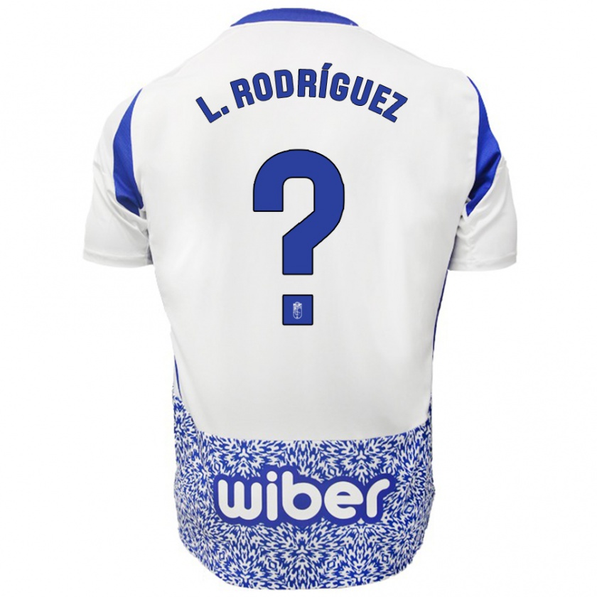 Kandiny Heren Iker López Rodríguez #0 Wit Blauw Uitshirt Uittenue 2024/25 T-Shirt