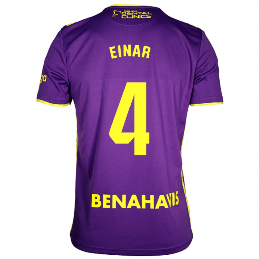 Kandiny Uomo Maglia Einar Galilea #4 Viola Giallo Kit Gara Away 2024/25 Maglietta