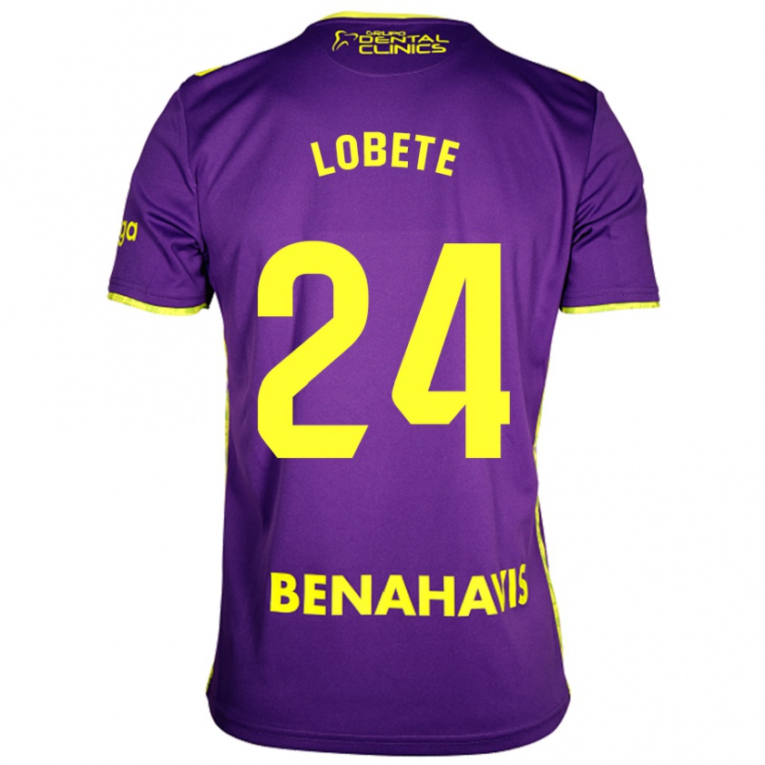 Kandiny Uomo Maglia Julen Lobete #24 Viola Giallo Kit Gara Away 2024/25 Maglietta