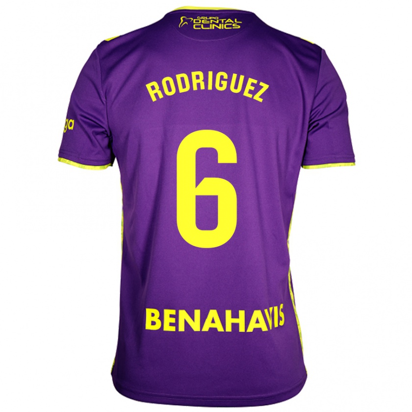 Kandiny Heren Rafa Rodríguez #6 Paars Geel Uitshirt Uittenue 2024/25 T-Shirt