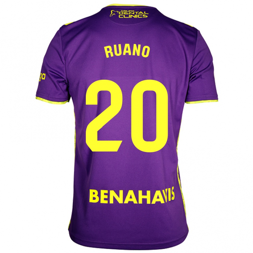 Kandiny Uomo Maglia Celia Ruano #20 Viola Giallo Kit Gara Away 2024/25 Maglietta