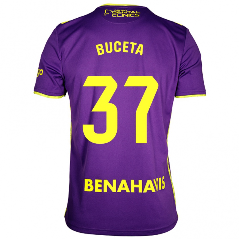 Kandiny Hombre Camiseta Ana Buceta #37 Púrpura Amarillo 2ª Equipación 2024/25 La Camisa México