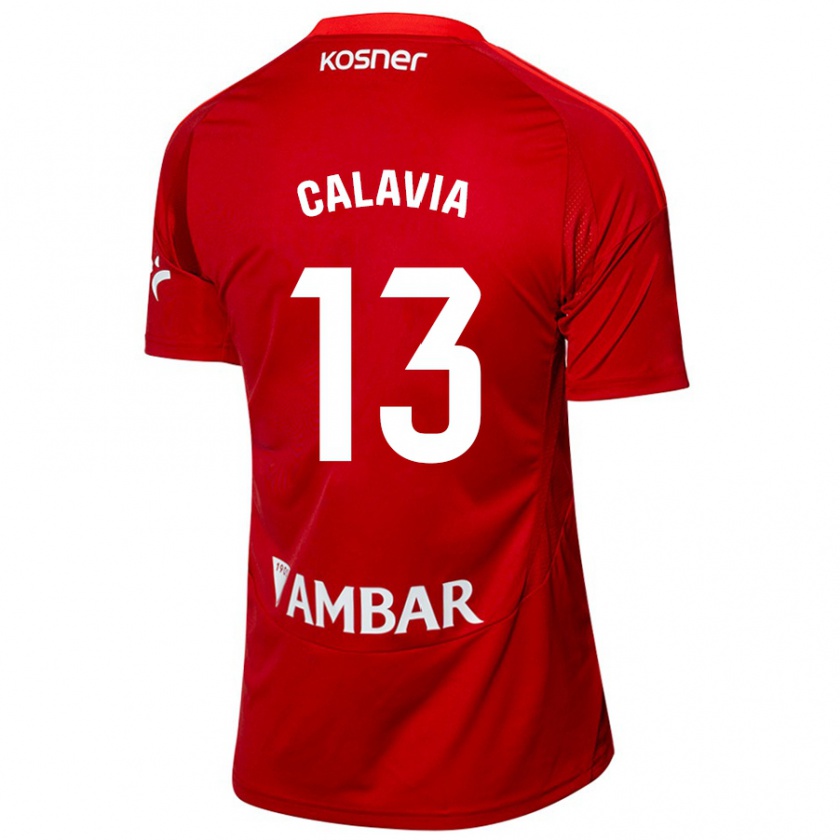 Kandiny Hombre Camiseta Carlos Calavia #13 Blanco Azul 2ª Equipación 2024/25 La Camisa México