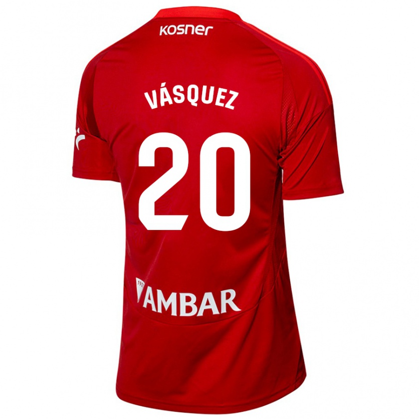 Kandiny Hombre Camiseta José Vásquez #20 Blanco Azul 2ª Equipación 2024/25 La Camisa México