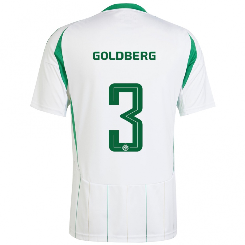 Kandiny Hombre Camiseta Shon Goldberg #3 Blanco Verde 2ª Equipación 2024/25 La Camisa