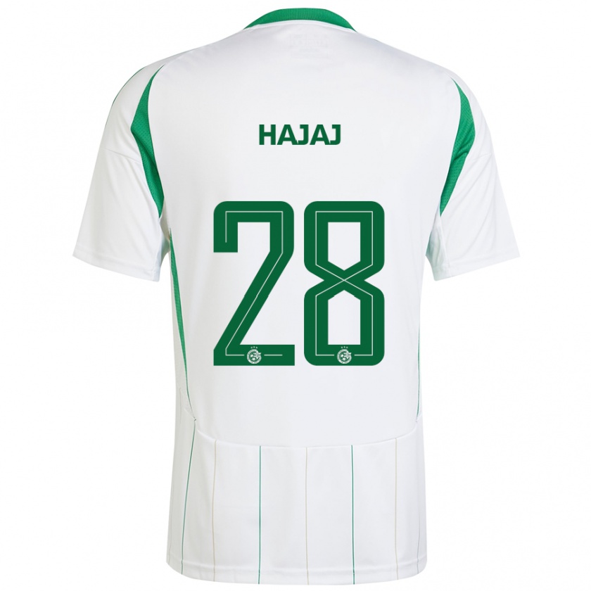 Kandiny Heren Ilay Hajaj #28 Witgroen Uitshirt Uittenue 2024/25 T-Shirt