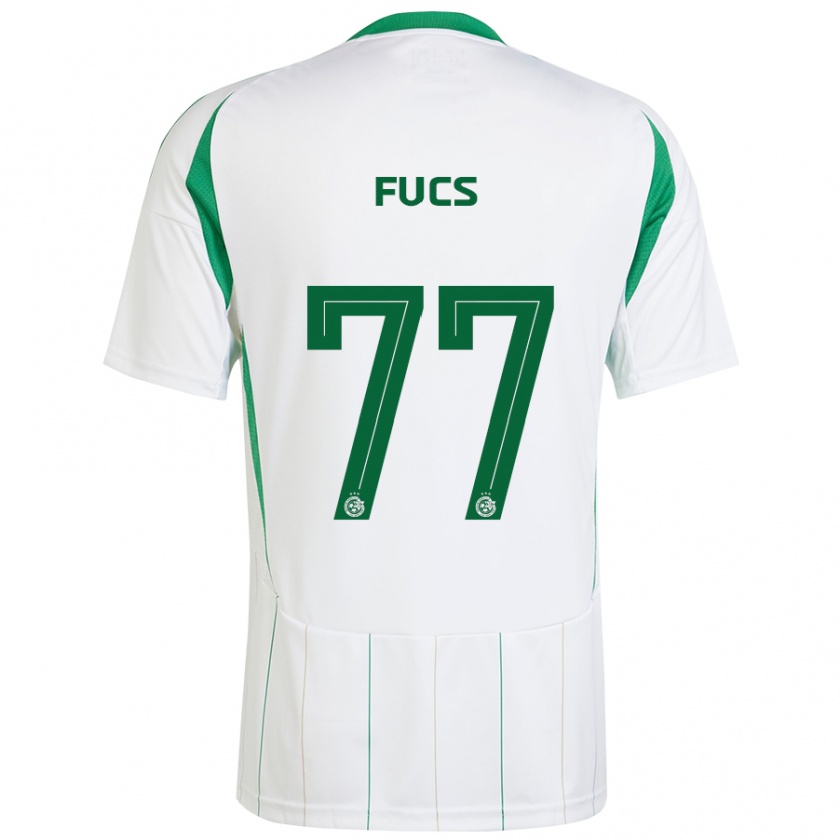 Kandiny Hombre Camiseta Roee Fucs #77 Blanco Verde 2ª Equipación 2024/25 La Camisa