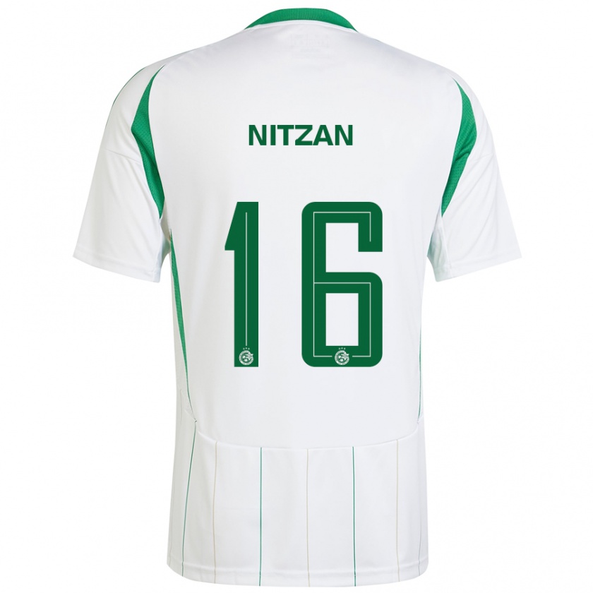 Kandiny Heren Itamar Nitzan #16 Witgroen Uitshirt Uittenue 2024/25 T-Shirt