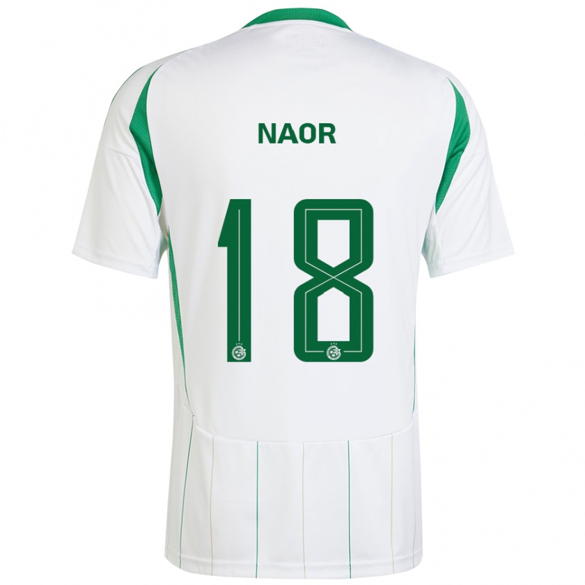 Kandiny Hombre Camiseta Goni Naor #18 Blanco Verde 2ª Equipación 2024/25 La Camisa