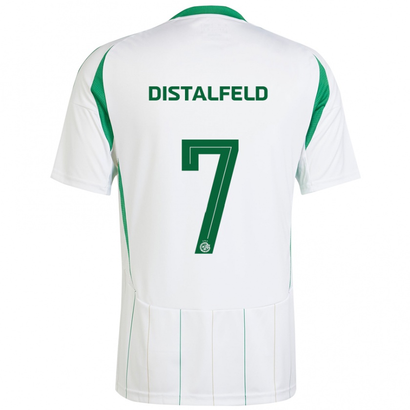 Kandiny Uomo Maglia Yanai Distalfeld #7 Bianco Verde Kit Gara Away 2024/25 Maglietta