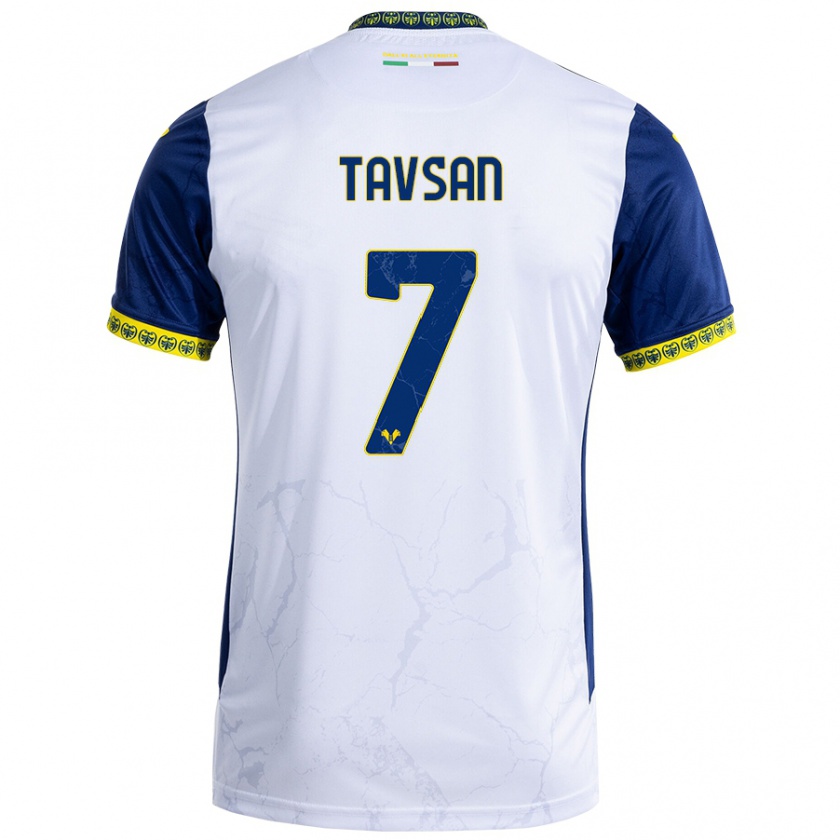 Kandiny Uomo Maglia Elayis Tavsan #7 Bianco Blu Kit Gara Away 2024/25 Maglietta