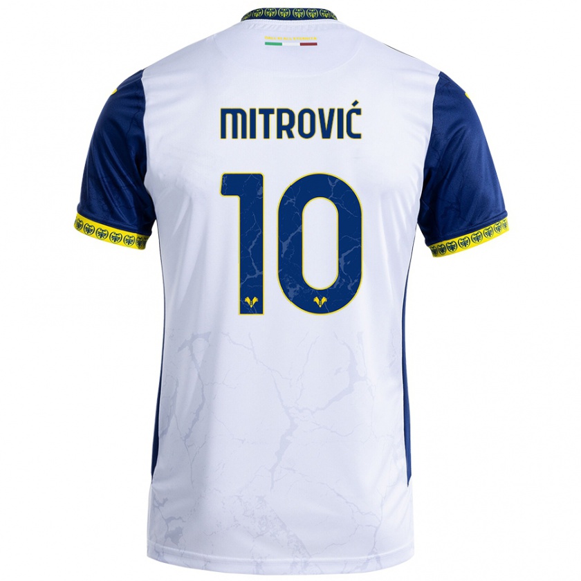 Kandiny Heren Stefan Mitrović #10 Witblauw Uitshirt Uittenue 2024/25 T-Shirt