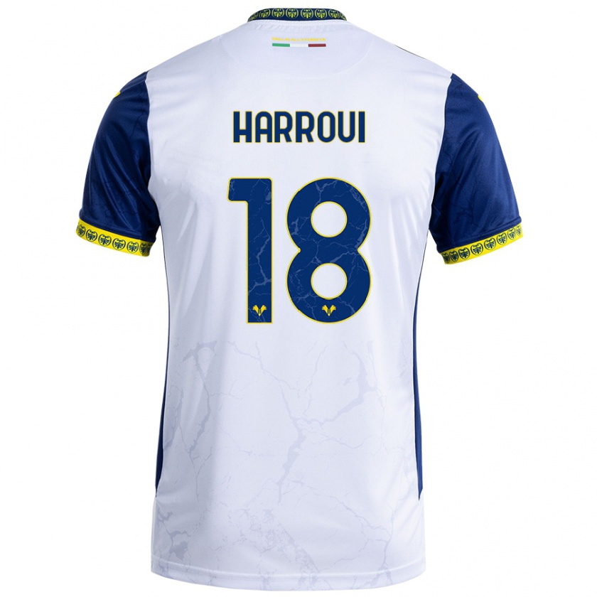 Kandiny Heren Abdou Harroui #18 Witblauw Uitshirt Uittenue 2024/25 T-Shirt