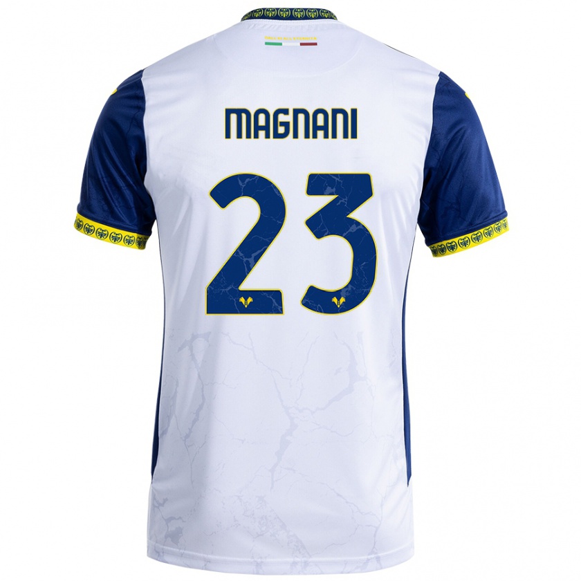 Kandiny Heren Giangiacomo Magnani #23 Witblauw Uitshirt Uittenue 2024/25 T-Shirt