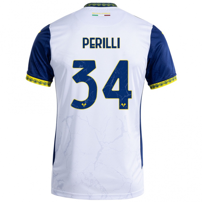 Kandiny Heren Simone Perilli #34 Witblauw Uitshirt Uittenue 2024/25 T-Shirt