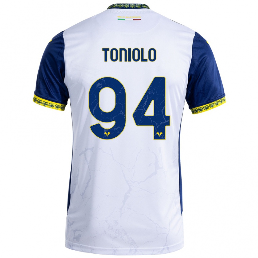 Kandiny Heren Giacomo Toniolo #94 Witblauw Uitshirt Uittenue 2024/25 T-Shirt