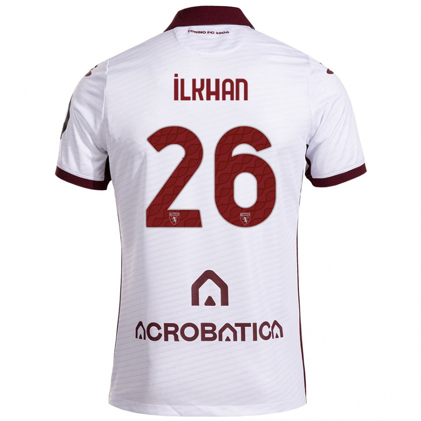 Kandiny Hombre Camiseta Emirhan İlkhan #26 Blanco Granate 2ª Equipación 2024/25 La Camisa