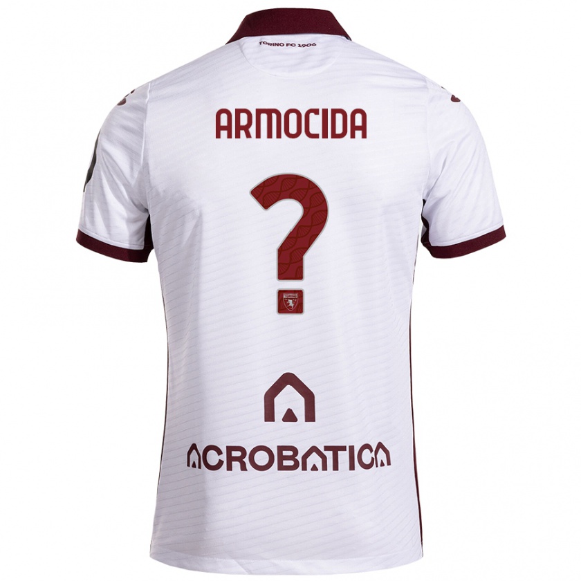 Kandiny Uomo Maglia Simone Armocida #0 Bianco Marrone Kit Gara Away 2024/25 Maglietta