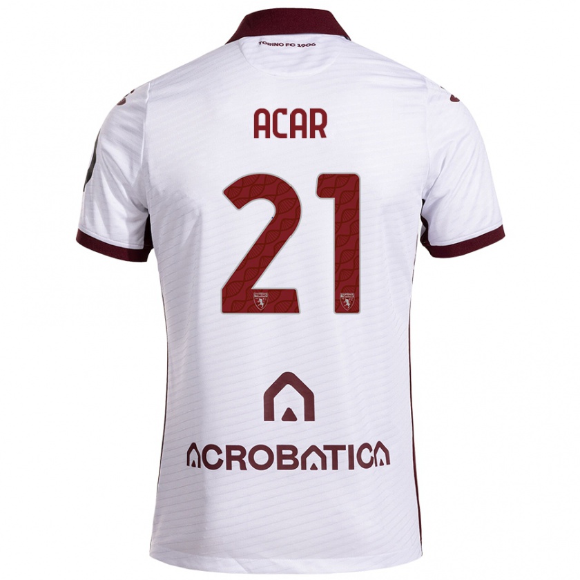 Kandiny Uomo Maglia Emirhan Acar #21 Bianco Marrone Kit Gara Away 2024/25 Maglietta